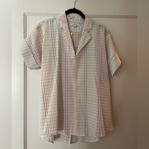Madewell Rainbow Plaid Gauze Shirt